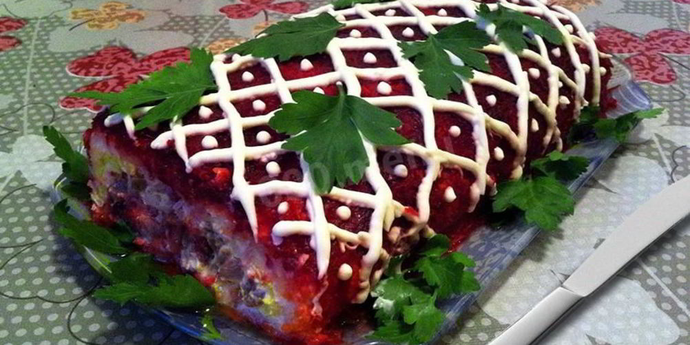 Рецепт классической сельди под шубой рулетом