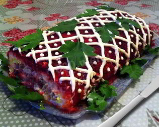 Классическая сельдь под шубой рулетом