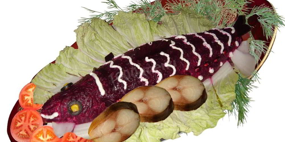 Рецепт копченой скумбрии под шубой рулетом