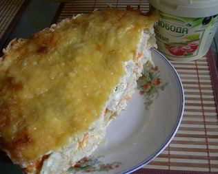 Куриное филе под шубой с картофелем