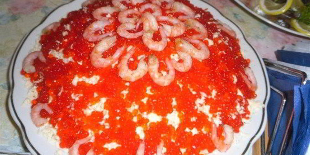 Рецепт салата креветки под шубой