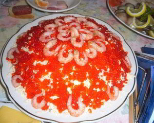 Салат Креветки под шубой