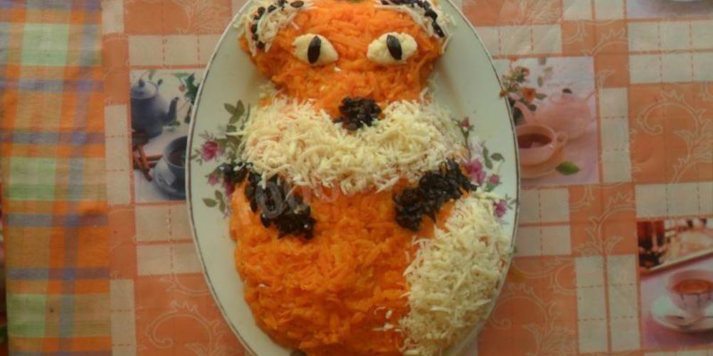 Рецепт салата лисичка с грибами под шубой