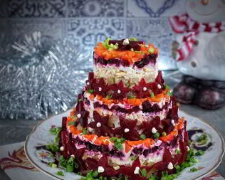 Салат-торт Селедка под шубой