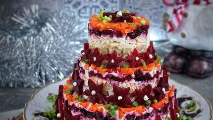 Салат-торт Селедка под шубой