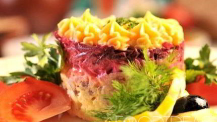 Сельдь под шубой с яблоками