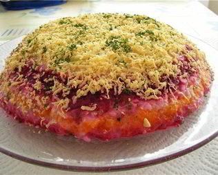 Сельдь под шубой с яйцами