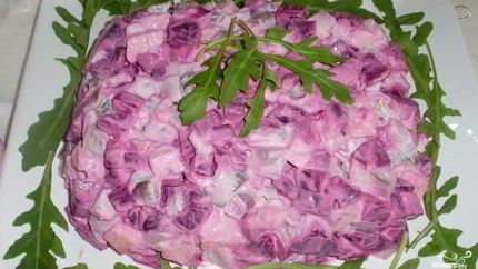 Селедка под шубой кубиками