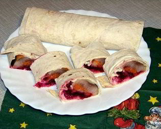 Селедка под шубой в лаваше