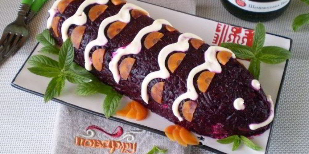 Рецепт селедки под шубой в виде рулета