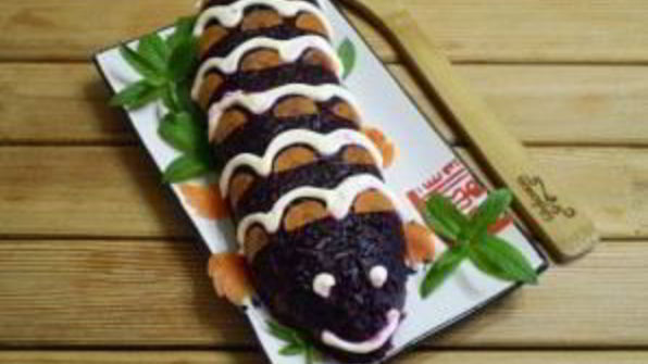 селедка под шубой в виде рулета