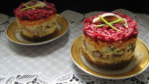 селедочка под шубой на бородинском хлебушке