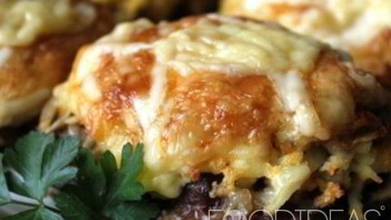 Стожки из фарша под шубой в духовке