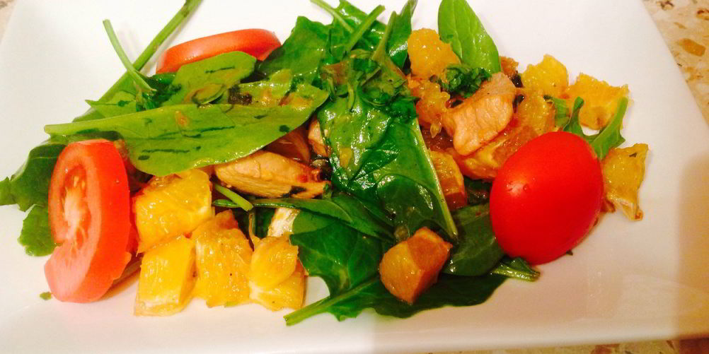 Рецепт салата с курицей, апельсинами и сыром фета