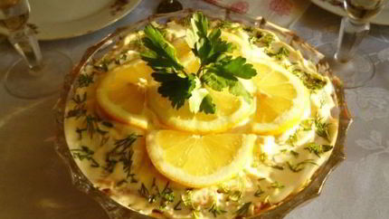 Салат с маринованными шампиньонами