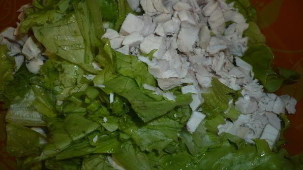 салат с опятами и курицей