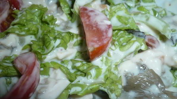 салат с опятами и курицей