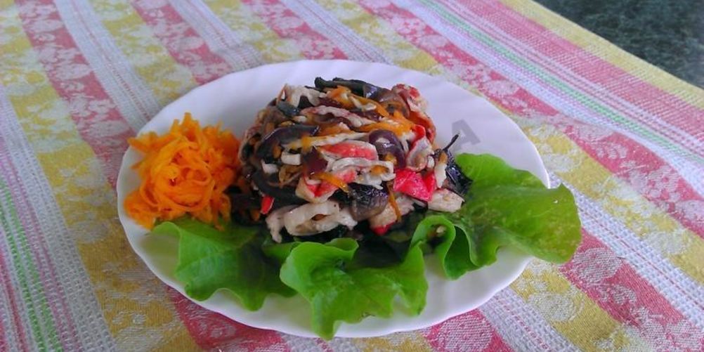 Рецепт салата с жареными крабовыми палочками