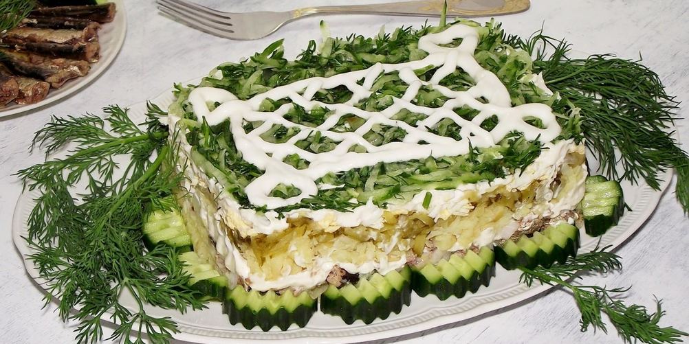 Рецепт салата шпротного