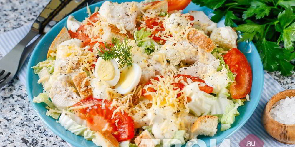 Рецепт салата цезарь с пекинской капустой