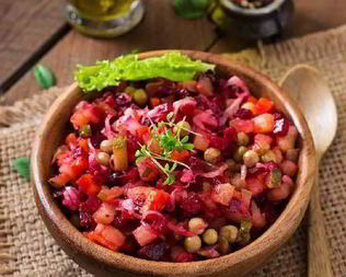 Летний винегрет с квашеной капустой