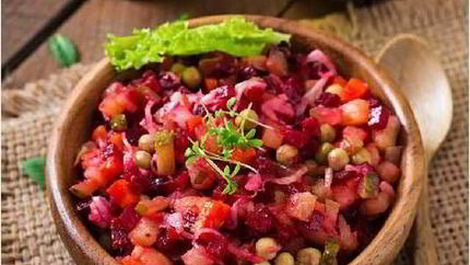 Летний винегрет с квашеной капустой