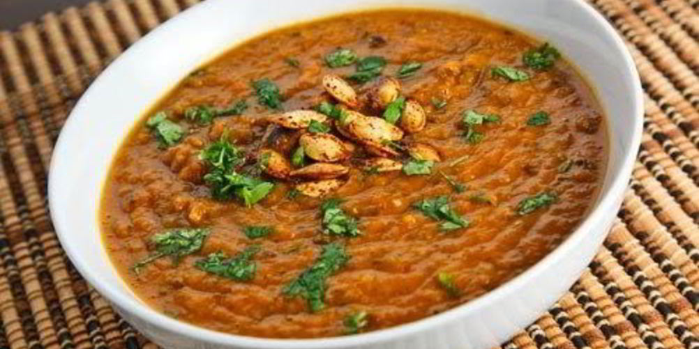 Рецепт винегрета-пюре с тыквой и семгой