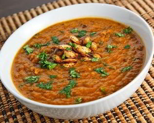 Винегрет-пюре с тыквой и семгой