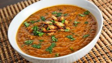 Винегрет-пюре с тыквой и семгой