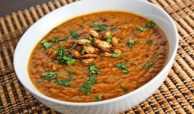 Винегрет-пюре с тыквой и семгой