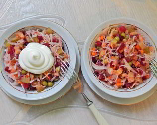 Винегрет с чечевицей