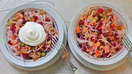 Винегрет с чечевицей