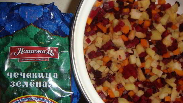 винегрет с чечевицей