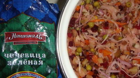 винегрет с чечевицей