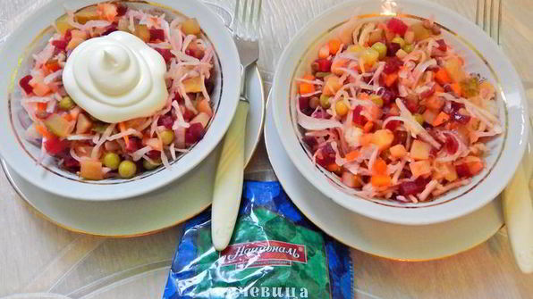 винегрет с чечевицей