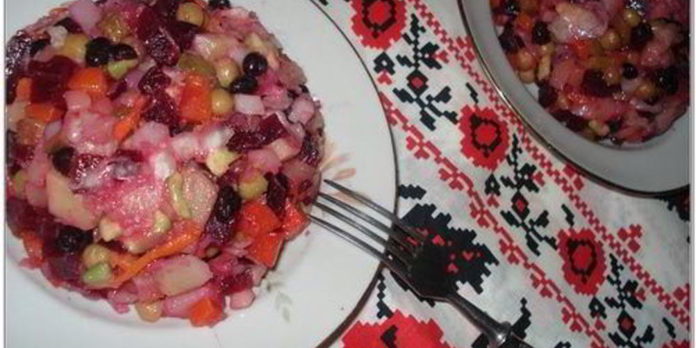 Рецепт винегрета с черной фасолью