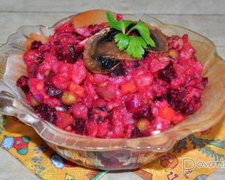 Винегрет с грибами