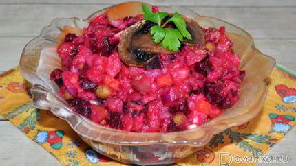 Винегрет с грибами