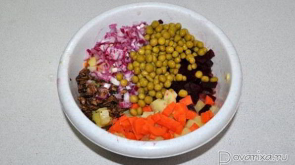 винегрет с грибами