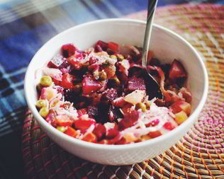 Винегрет с квашеной капустой