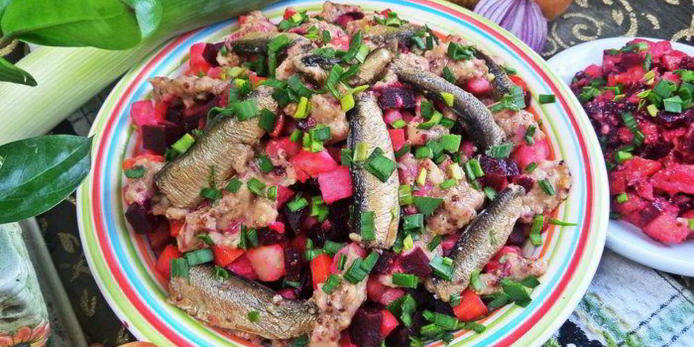 Рецепт винегрета со шпротами