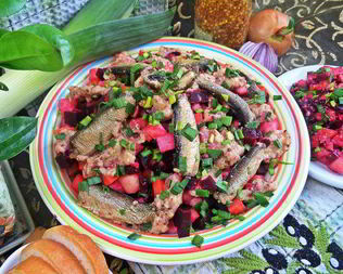 Винегрет со шпротами