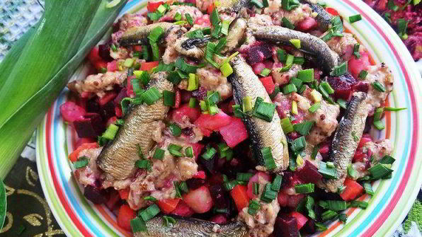 винегрет со шпротами