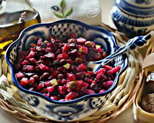 Винегрет со слабосоленым лососем