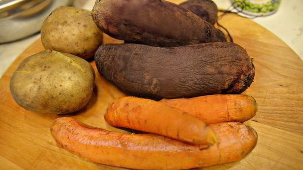 винегрет со слабосоленым лососем