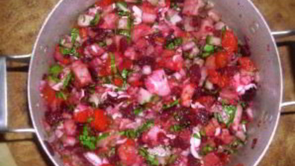 винегрет со свежим огурцом