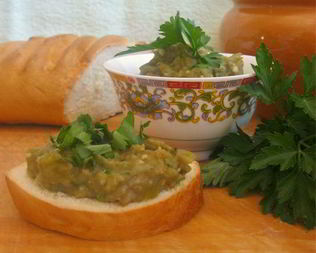 Дип из запеченных баклажанов и перца