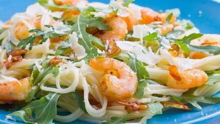 Паста из креветок и рукколы
