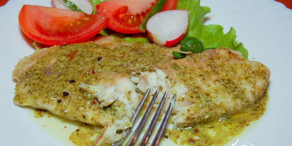 Рецепт рыбы с соусом песто