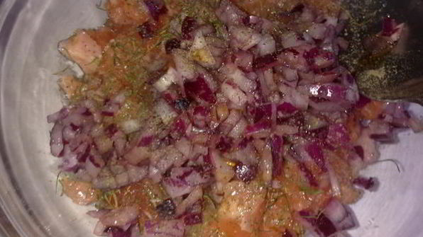 тартар из слабосоленого лосося